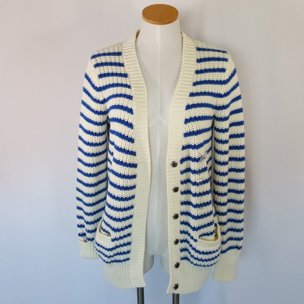 NWT Tommy Hilfiger Blue and White Stripe Cardigan